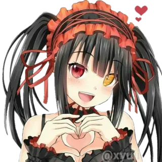 ❤️ @xyumi Ragazza anime, Cartone animato, Cuore, Carino, Date A Live, Kurumi Tokisaki telegram sticker