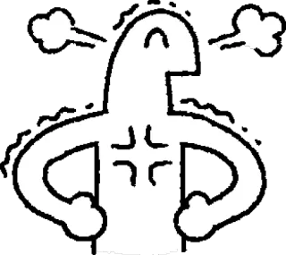 😤 arrabbiato, cartone animato, vapore, frustrazione, espressione, silhouette bianca telegram sticker