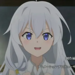 🍃 制作統 アニメーションプロデューサー anime, girl, white hair, purple eyes telegram sticker