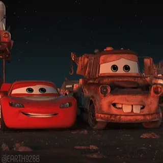 😕 Lightning McQueen Cars @EARTH9288 Voitures, Flash McQueen, Martin, Disney, Pixar, animé, film telegram sticker
