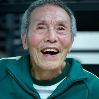 😂 Oh Il-nam Squid Game Squid Game, Oh Il-nam, elderly man, character, actor telegram sticker