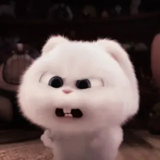 🐰 Snowball The Secret Life of Pets coelho, branco, animal, animal de estimação, desenho animado whatsapp sticker