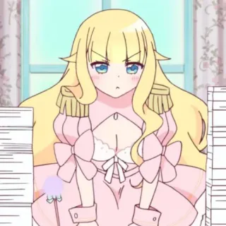☁️ anime, rubia, chica, dibujos animados, rosa, princesa whatsapp sticker
