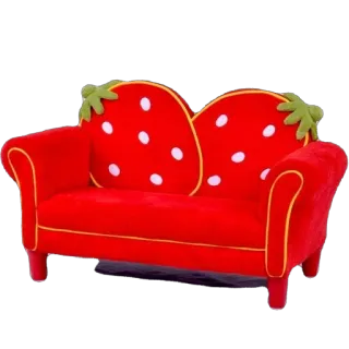 🫥 strawberry, couch, furniture, red, chair, strawberry theme, home decor telegram sticker