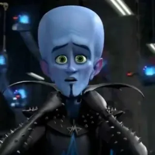 🌟 Megamind animé, personnage, bleu, Megamind, méchant, super-vilain, film telegram sticker