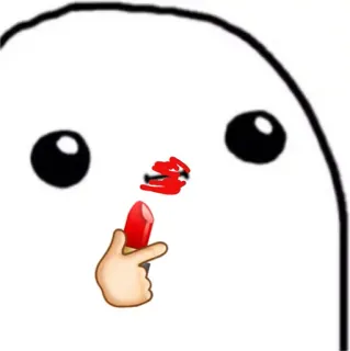 😐 губная помада, эмодзи, красота, мультфильм, милый whatsapp sticker