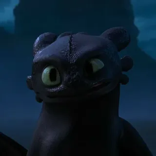📍 Toothless How to Train Your Dragon Drache, Schwarzer Drache, süß, Film, Nachtschatten telegram sticker