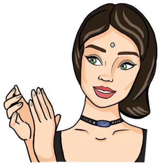 👏 woman, girl, cartoon, clapping, indian, bindi telegram sticker