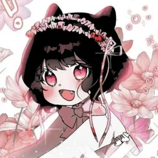 🎀 kawaii, anime, mignon, fille, fleurs, chibi telegram sticker