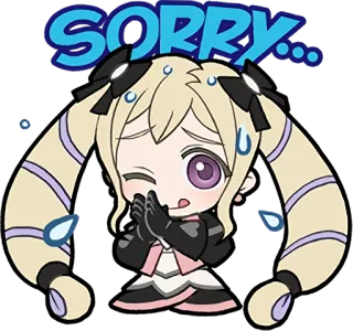 😋 SORRY... desculpa, sinto muito, anime, chibi, fofo, implorando, desenho animado telegram sticker
