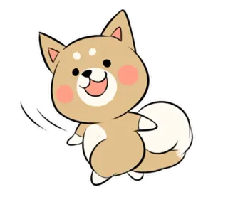 🚶 собака, сиба ину, милый, животное, мультфильм telegram sticker