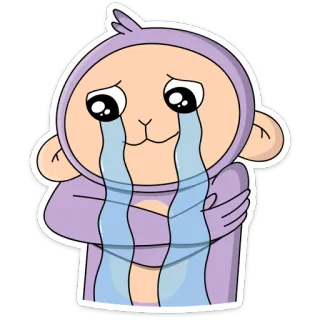 😭 menangis, sedih, emosional, air mata, kartun, stiker whatsapp sticker