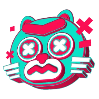 😖 sticker, cartoon, katze, gesicht, tier, figur, illustration telegram sticker