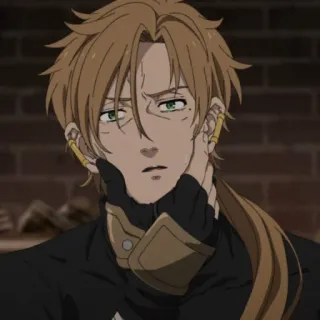 🤔 Anime, Man, Oorbellen, Serieus, Lang haar telegram sticker
