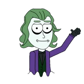 👋 rick and morty, joker, crossover, kartun, fan art, parodi telegram sticker