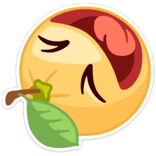 🤣 emoji, peach, fruit, sleepy, tired, emoji peach, sleeping peach telegram sticker