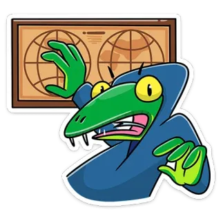 🗺 cartoon, monster, kaart, hoodie, groen, slang telegram sticker