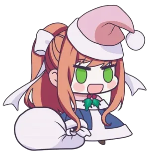 😊 Monika Doki Doki Literature Club! Anime, Monika, Weihnachten, Weihnachtsmütze, Kawaii, Doki Doki Literature Club whatsapp sticker