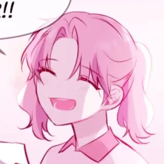 🎡 !! Аниме, Мультфильм, Розовый, Девушка, Улыбка, Счастливый telegram sticker