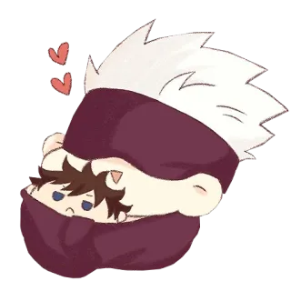 ❤️ Gojo Satoru Jujutsu Kaisen Anime, Jujutsu Kaisen, Gojo Satoru, mignon, Fanart, Chibi telegram sticker