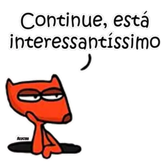 🚶 Continue, está interessantíssimo renard, sarcastique, orange, animal, dessin animé, commentaire telegram sticker