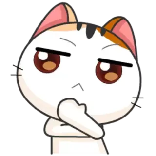 🤔 gatto, carino, pensando, riflettendo, cartone animato, adesivo telegram sticker