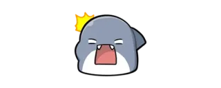 🦈 requin, en colère, mignon, dessin animé, animal, illustration telegram sticker