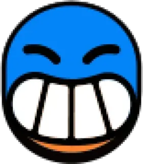 🙂 Emoji, Blu, Faccia, Sorriso, Denti whatsapp sticker