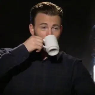 🌪 homem, ator, café, caneca, chris evans telegram sticker
