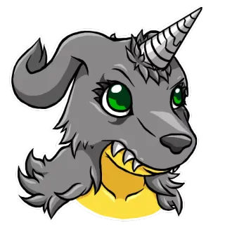 🤔 Lupo, Unicorno, Animale, Cartone animato, Fantasy, Ibrido, Adesivo telegram sticker