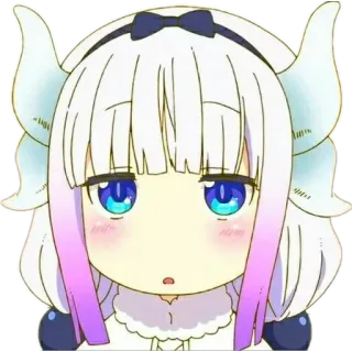 😯 Kanna Kamui Miss Kobayashi's Dragon Maid anime, kanna, dragon, chibi, kawaii, cute telegram sticker