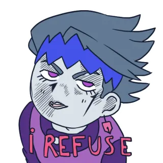 😈 I REFUSE Dibujos animados, Basura, Divertido, Personaje, Meme telegram sticker