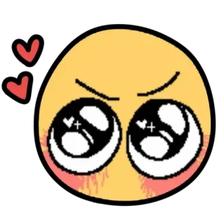 ❤️ 表情符号, 爱, 可爱, 脸红, 表情, 卡哇伊 telegram sticker