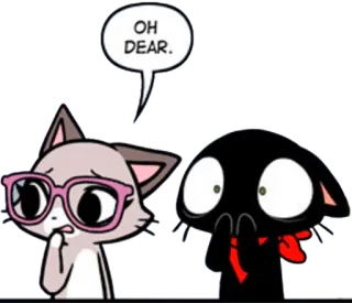 😨 OH DEAR. gato, expressão, fofo, desenho animado, ai telegram sticker