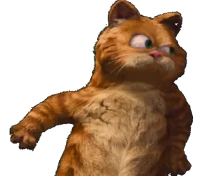 😒 Garfield cat, cartoon, orange cat, funny, humor telegram sticker