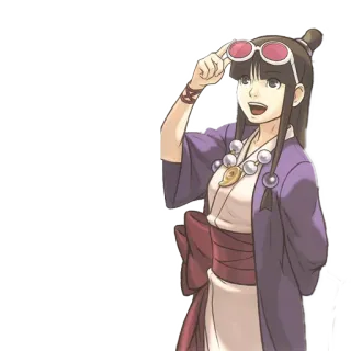 😎 Maya Fey Ace Attorney Maya Fey, Ace Attorney, Video game character, Anime, Cute, Happy telegram sticker