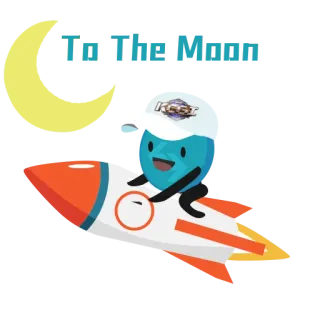🚀 To The Moon จรวด, ดวงจันทร์, ท้องฟ้า, ดาว, การท่องเที่ยว, อวกาศ, อีโมจิ telegram sticker