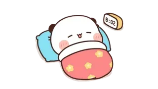 🍩 panda, sleeping, cartoon, alarm clock, cute, kawaii, sleepy telegram sticker