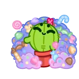 🤤 cactus, lindo, kawaii, dibujos animados, planta, dulce, caramelos telegram sticker