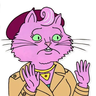 🕋 Princess Carolyn BoJack Horseman кот, мультфильм, берет, Princess Carolyn, BoJack Horseman, антропоморфный telegram sticker