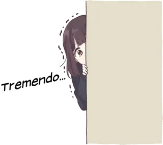 😰 Tremendo... anime, girl, peeking, tremendo, cute telegram sticker