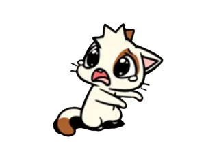 😢 gato, gatinho, chorando, triste, desenho animado telegram sticker