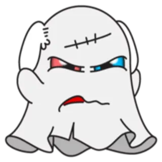 😠 fantôme, en colère, dessin animé, autocollant telegram sticker