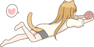 ❤️ Garota anime, Garota gato, Fofo, Adesivo, Anime, Kawaii, Brincando telegram sticker