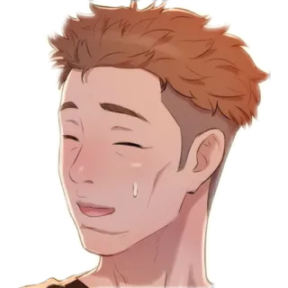 😅 man, portrait, smile, sweat, headshot, facial expression telegram sticker