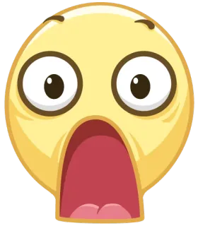 😱 이모지, 놀란, 충격, 반응, 노란색, 얼굴 telegram sticker