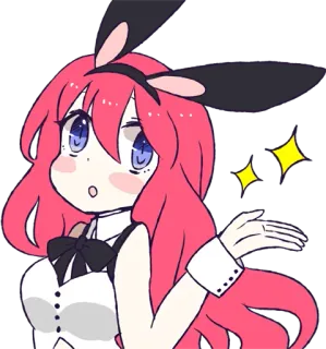 🙄 Anime, Coelho, Fofo, Garota, Kawaii, Brilho, Cabelo rosa telegram sticker