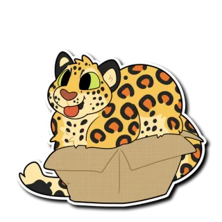 📦 jaguar, katze, box, süß, tier telegram sticker