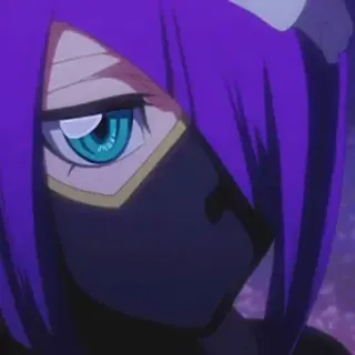 👀 Anime, Mangá, Ninja, Máscara, Cabelo roxo, Olhos azuis telegram sticker