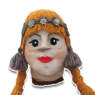 😗 muñeca, hecho a mano, artesanía, arte popular, juguete, decoración whatsapp sticker